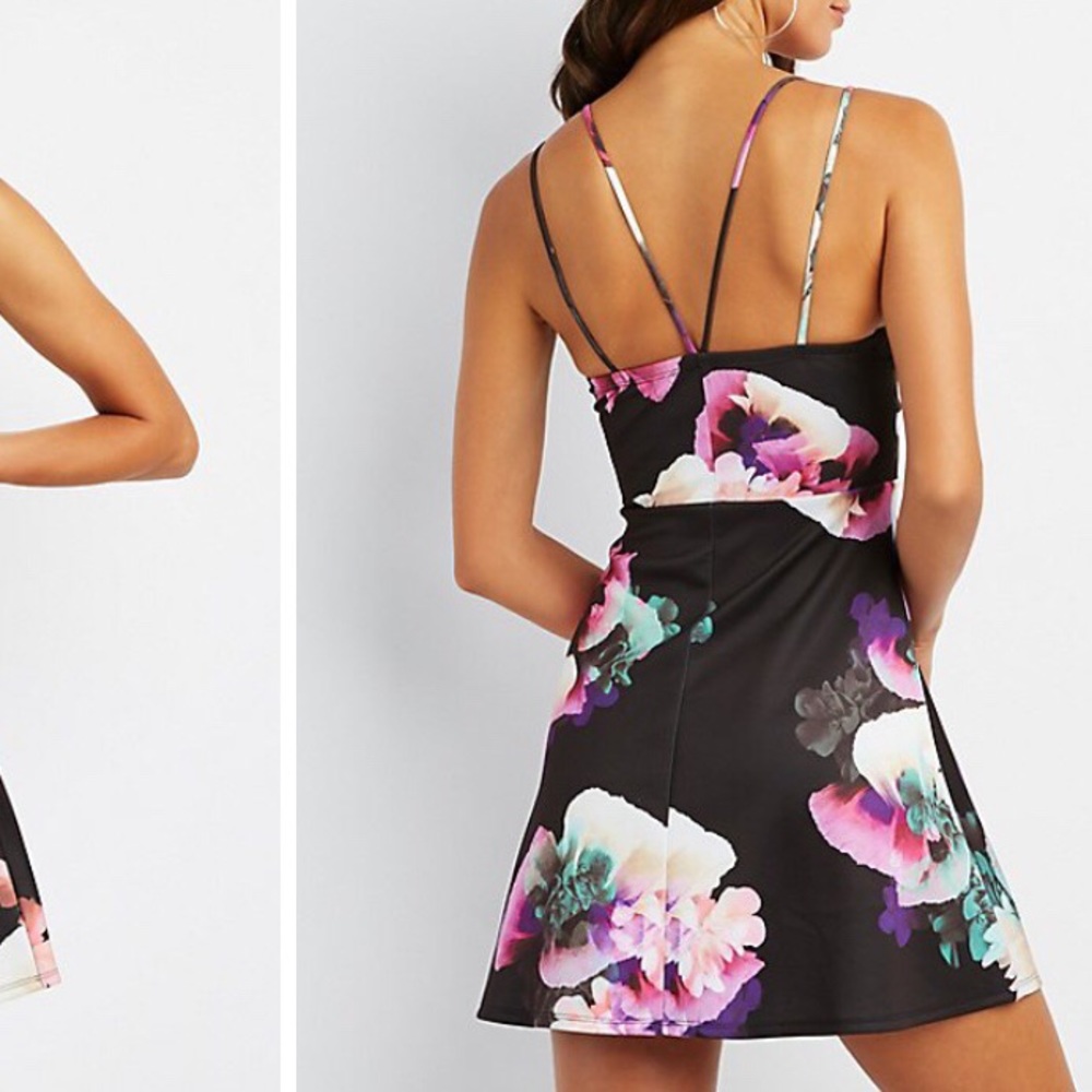 Floral strappy-back skater dress - Picture 2 of 3
